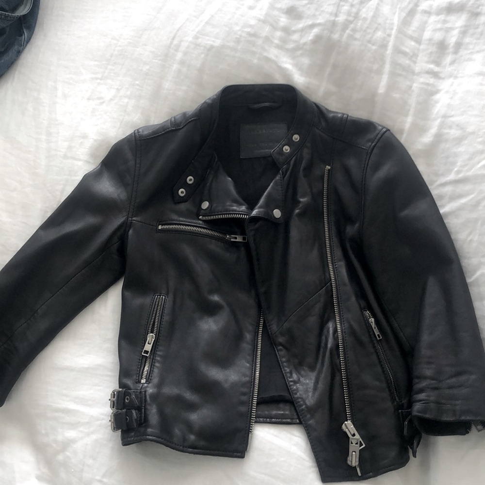All Saints leather jacket, cropped size 2